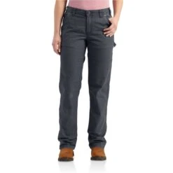 Carhartt Women's: 102080 011 Coal Loose Fit Crawford Rugged Flex Pants -Carhartt Outlet Workwear Store 102080011