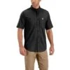 Carhartt Men's Shirt: 102537 001 Black Short Sleeve Rugged Professional