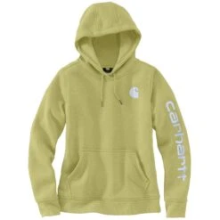 Carhartt Sweatshirts: Women's 102791 GB9 Green Olive Heather Graphic Clarksburg Pullover Hoodie -Carhartt Outlet Workwear Store 102791 gb9 2