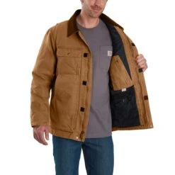 Carhartt Coats: Men's 103283 211 Brown Sandstone Arctic Quilt Lined Winter Coat -Carhartt Outlet Workwear Store 103283211 avl 1