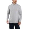 Carhartt Force Shirt: Men's 104255 HGY Heather Grey Midweight Relaxed Fit Long Sleeve 1/4 Zip Pocket T-Shirt