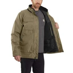 Carhartt Jackets: Men's 104460 391 Burnt Olive Full Swing Yukon Insulated Coat -Carhartt Outlet Workwear Store 104460391 avl