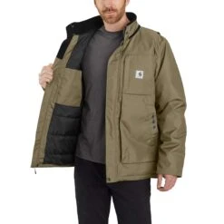 Carhartt Jackets: Men's 104460 391 Burnt Olive Full Swing Yukon Insulated Coat -Carhartt Outlet Workwear Store 104460391 avr