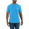 Carhartt Shirts: Men's 104616 HA6 Azure Blue Force Relaxed Fit Short Sleeve Pocket T-Shirt