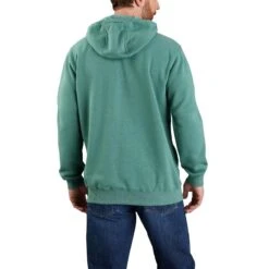Carhartt Sweatshirts: Men's 105431 L05 Slate Green Heather Defender Loose Fit “C” Logo Graphic Sweatshirt -Carhartt Outlet Workwear Store 105431 l05 avb mf22 b 1