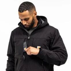 Carhartt Jackets: Men's 106006 N04 Black Super Dux Relaxed Fit Insulated 3 Warmest Rating Jacket 7 Carhartt Jackets: Men's 106006 N04 Black Super Dux Relaxed Fit Insulated 3 Warmest Rating Jacket -Carhartt Outlet Workwear Store 106006 n04 fi02 mf23 b