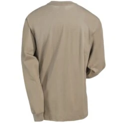 Carhartt Force Shirts: Men's 100235 250 Khaki Flame-Resistant Force Cotton Long-Sleeve T-Shirt -Carhartt Outlet Workwear Store carhartt 100235 250 b 01
