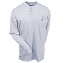 Carhartt Force Shirts: Men's Grey Force 100237 051 FR Cotton Henley Work Shirt 5 Carhartt Force Shirts: Men's Grey Force 100237 051 FR Cotton Henley Work Shirt -Carhartt Outlet Workwear Store carhartt 100237 051 f 01