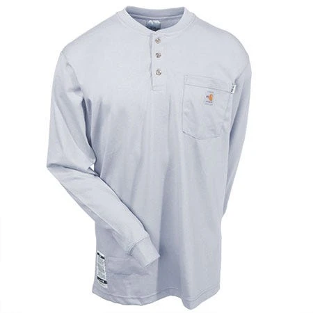 Carhartt Force Shirts: Men's Grey Force 100237 051 FR Cotton Henley Work Shirt 3 Carhartt Force Shirts: Men's Grey Force 100237 051 FR Cotton Henley Work Shirt - Image 3