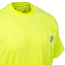 Carhartt Force Shirts: Men's Force 100493 323 Lime Hi-Vis Moisture Wicking Shirt