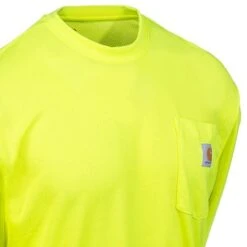 Carhartt Force Shirts: Men's Force 100494 323 Lime Hi Vis Moisture Wicking Work Shirt