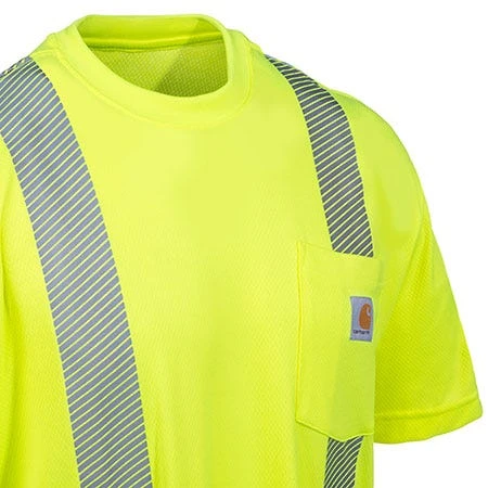 Carhartt Force Shirts: Men's 100495 323 Lime High Visibility Force Work Shirt 1 Carhartt Force Shirts: Men's 100495 323 Lime High Visibility Force Work Shirt