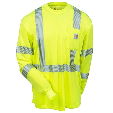 Carhartt Force Shirts: Men's Lime 100496 323 Hi Vis Class 3 Force Long Sleeve Shirt 2 Carhartt Force Shirts: Men's Lime 100496 323 Hi Vis Class 3 Force Long Sleeve Shirt - Image 2