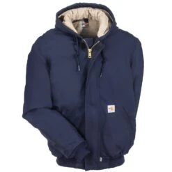 Carhartt Jackets: Men's 101621 410 FR Duck Navy Blue Jacket -Carhartt Outlet Workwear Store carhartt 101621 410 f 01