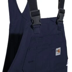 Carhartt Overalls: Men's 101627 410 Navy Blue FR Cotton Duck Bib Overalls -Carhartt Outlet Workwear Store carhartt 101626 410 fd 01