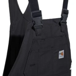 Carhartt Overalls: Men's 101626 001 Black FR Quilt Lined Cotton Duck Bib Overalls -Carhartt Outlet Workwear Store carhartt 101627 001 fd 01