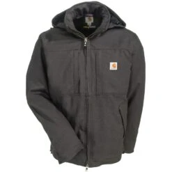 Carhartt Jackets: Men's 102207 029 Grey Insulated Water-Repellent Full Swing Cryder Jacket -Carhartt Outlet Workwear Store carhartt 102207 029 f 01
