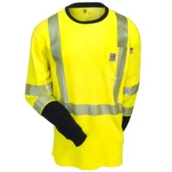 Carhartt Shirts: FR High Vis Force Men's 102905 323 Long Sleeve T-Shirt -Carhartt Outlet Workwear Store carhartt 102905323 f 01