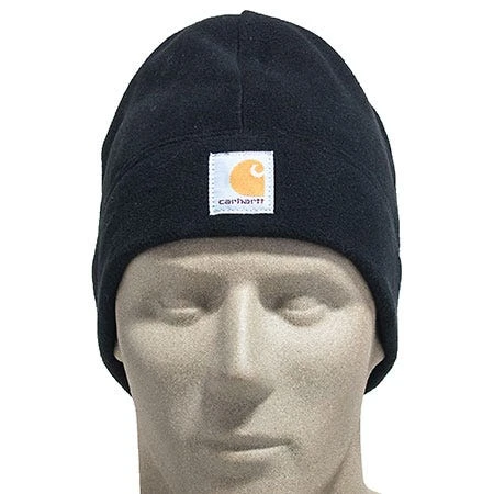 Carhartt Hats: Black Polyester Fleece Hat A207 BLK 2 Carhartt Hats: Black Polyester Fleece Hat A207 BLK - Image 2