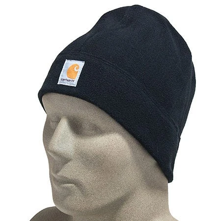 Carhartt Hats: Black Polyester Fleece Hat A207 BLK 3 Carhartt Hats: Black Polyester Fleece Hat A207 BLK - Image 3