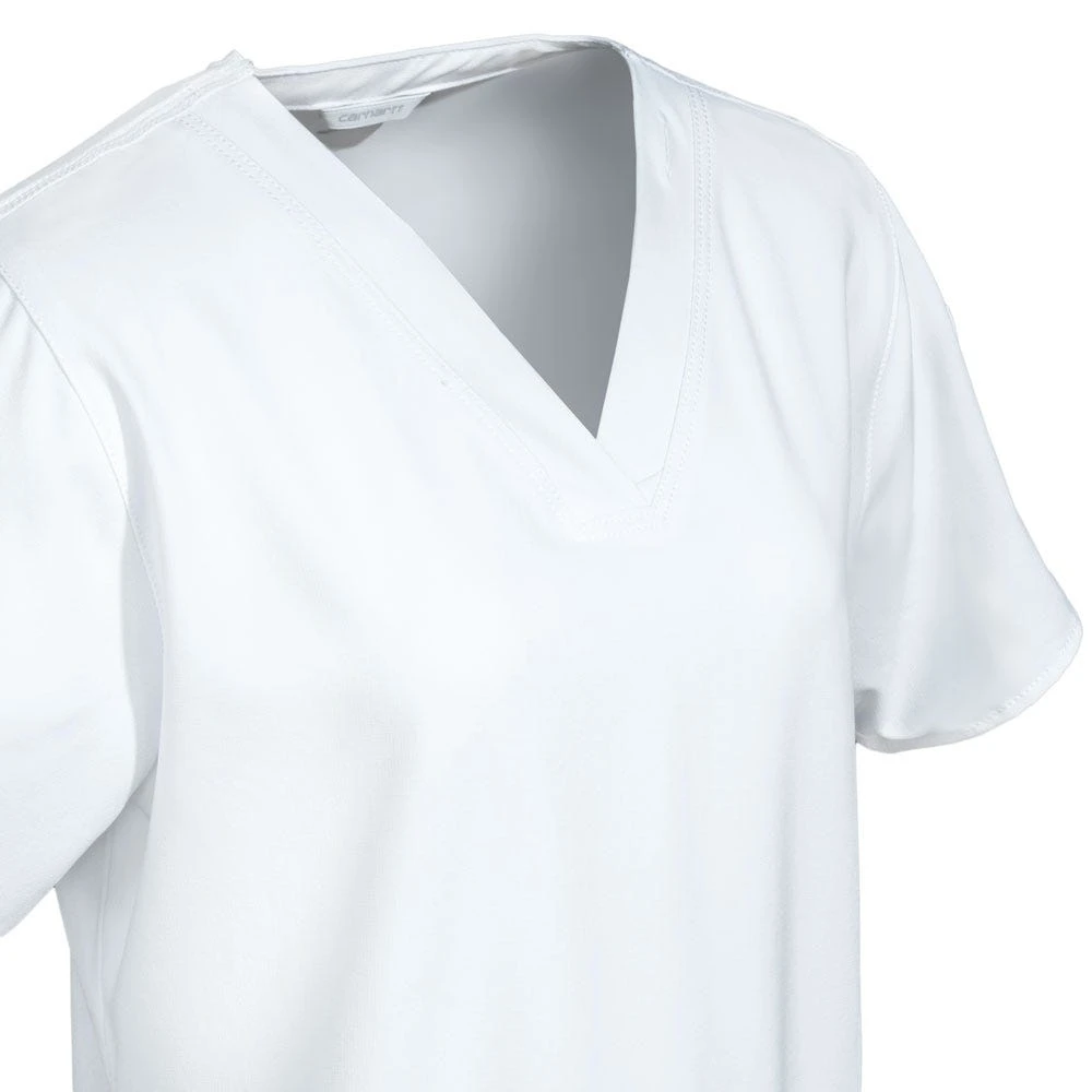 Carhartt Scrubs: Women's 12110 WHT White V-Neck Media Scrub Top 2 Carhartt Scrubs: Women's 12110 WHT White V-Neck Media Scrub Top - Image 2