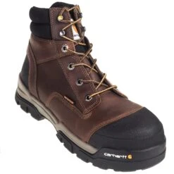Carhartt Boots: Men's CME6355 Energy 6-Inch Waterproof Composite Toe EH Brown Work Boots -Carhartt Outlet Workwear Store carhartt cme6355 p 01