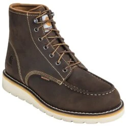 Carhartt Boots: Men's CMW6095 Brown 6-Inch Waterproof General Toe Wedge Boots 11 Carhartt Boots: Men's CMW6095 Brown 6-Inch Waterproof General Toe Wedge Boots -Carhartt Outlet Workwear Store carhartt cmw6095 p 01