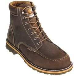 Carhartt Boots: Men's CMW6197 Brown Waterproof 6-Inch General Toe Work Boots -Carhartt Outlet Workwear Store carhartt cmw6197 p 01