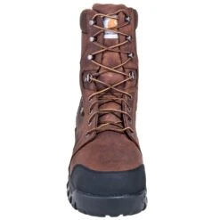 Carhartt Boots: Men's CMF8720 Brown Met Guard Waterproof 8-Inch Work Boots -Carhartt Outlet Workwear Store carhartt cwf8720 f 01
