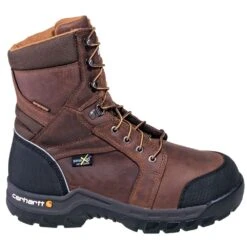 Carhartt Boots: Men's CMF8720 Brown Met Guard Waterproof 8-Inch Work Boots -Carhartt Outlet Workwear Store carhartt cwf8720 o 01