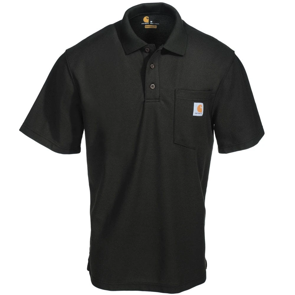 Carhartt Shirts: Men's K570 BLK Black Contractor's Work Pocket Polo Shirt 2 Carhartt Shirts: Men's K570 BLK Black Contractor's Work Pocket Polo Shirt - Image 2