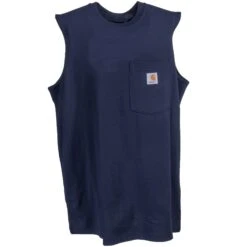 Carhartt Shirts: Men's Navy 100374 412 Workwear Pocket Sleeveless T-Shirt -Carhartt Outlet Workwear Store carhartt 100374 412 1