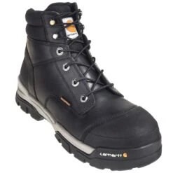 Carhartt Boots: Men's CME6351 Black 6-Inch Waterproof Insite Composite Toe EH Work Boots -Carhartt Outlet Workwear Store carhartt cme6351 p 01