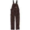 Carhartt Overalls: Men's 102776 DKB Dark Brown Relaxed Fit Duck Bib Overall