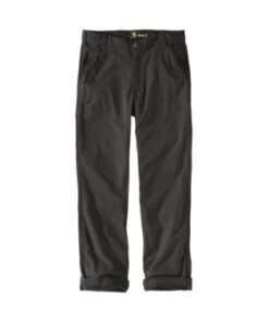 Carhartt Pants: Men's 103342 306 Peat Rugged Flex Relaxed Fit Canvas Flannel-Lined Utility Work Pant -Carhartt Outlet Workwear Store detail 103342 306 p 1