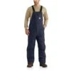 Carhartt Overalls: Men's 102691 410 Dark Navy Flame Resistant Quick Duck Quilt Lined Bib Overalls