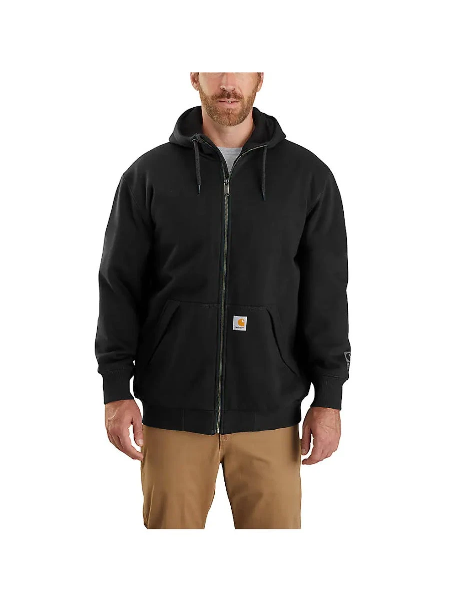 Carhartt Sweatshirts: Men's 104078 001 Black Midweight Rain Defender Thermal Lined Sweatshirt 1 Carhartt Sweatshirts: Men's 104078 001 Black Midweight Rain Defender Thermal Lined Sweatshirt