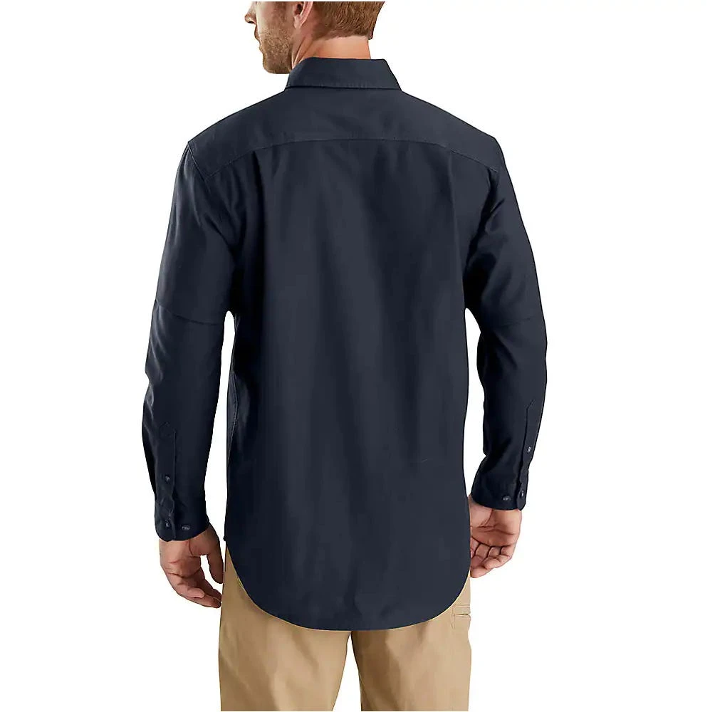 Carhartt Shirts: Men's 103554 412 Navy Rugged Flex Relaxed Fit Midweight Canvas Long Sleeve Shirt 2 Carhartt Shirts: Men's 103554 412 Navy Rugged Flex Relaxed Fit Midweight Canvas Long Sleeve Shirt - Image 2