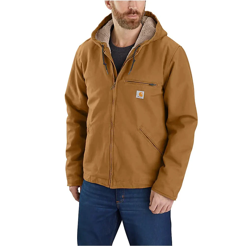 Carhartt Jackets: Men's 104392 BRN Brown Relaxed Fit Washed Duck Sherpa-Lined Jacket 1 Carhartt Jackets: Men's 104392 BRN Brown Relaxed Fit Washed Duck Sherpa-Lined Jacket