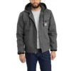 Carhartt Jackets: Men's 103826 GVL Gravel Relaxed Fit Washed Duck Sherpa-Lined Utility Jacket