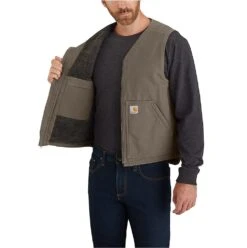 Carhartt Vests: Men's 104394 DWD Driftwood Relaxed Fit Washed Duck Sherpa-Lined Vest -Carhartt Outlet Workwear Store download 2022 05 12t161158.668