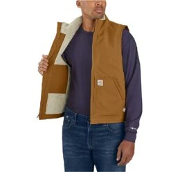 Carhartt Vests: Men's 104981 BRN Brown FR Duck Sherpa Lined Vest -Carhartt Outlet Workwear Store download 2022 05 17t135436.917