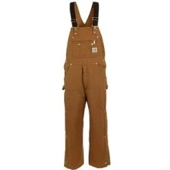 Carhartt Overalls: Men's R41 BRN Brown Cotton Lined Bib Overalls -Carhartt Outlet Workwear Store image 44041
