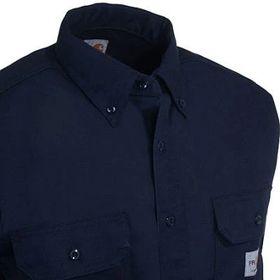 Carhartt Shirts: Men's FR Dark Navy FRS160 DNY Flame Resistant Twill Work Shirt 3 Carhartt Shirts: Men's FR Dark Navy FRS160 DNY Flame Resistant Twill Work Shirt - Image 3