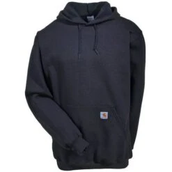 Carhartt Sweatshirts: Men's Black K121 BLK Hooded Pullover Sweatshirt -Carhartt Outlet Workwear Store k121blk carharttf 01