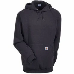 Carhartt Sweatshirts: Men's Black K288 BLK Midweight Pullover Hooded Sweatshirt -Carhartt Outlet Workwear Store k288blk carharttf 01