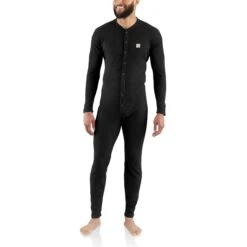 Carhartt Underwear: Men's MUS130 Black Classic Union Cotton-Poly Suit
