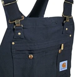 Carhartt Overalls: Men's R37 BLK Black Cotton Duck Zip Bib Overalls -Carhartt Outlet Workwear Store r37blk carharttfd 01 1